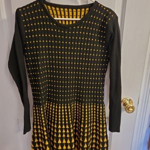 Black & gold sweater dress